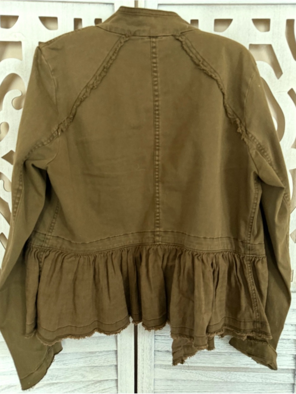 Free People Brown Military Peplum Jacket - Size M - Picture 7 of 7